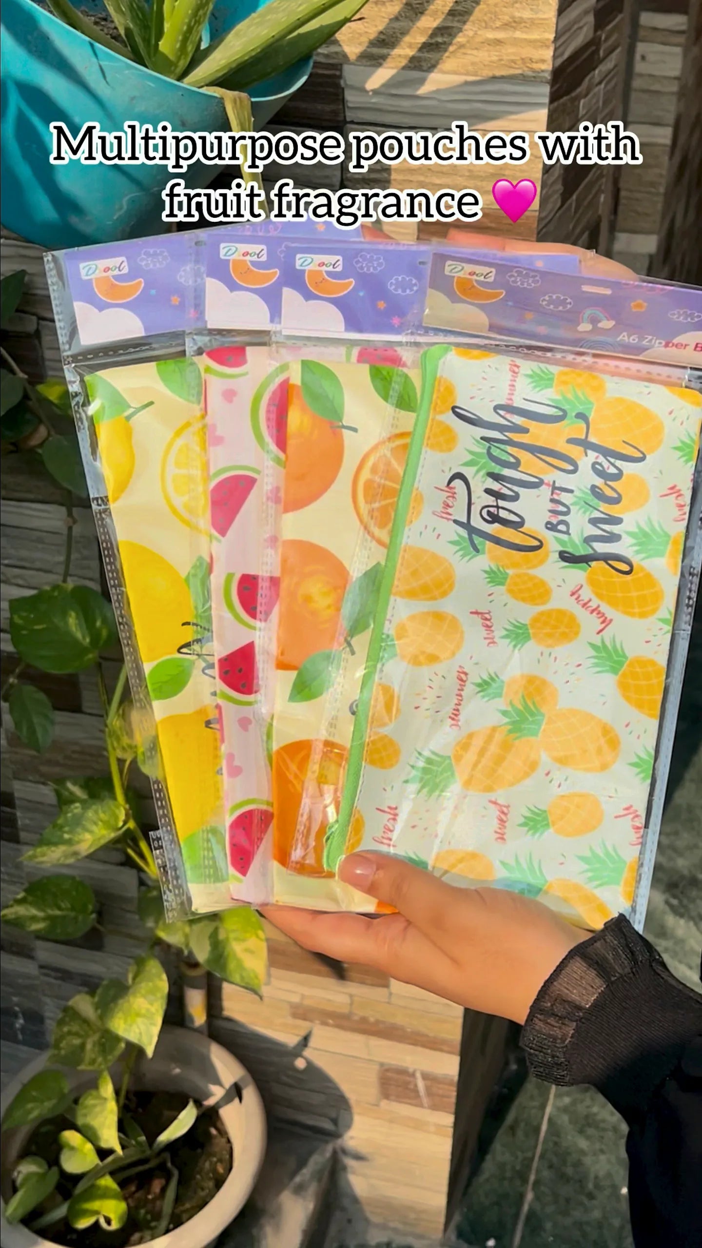 Multipurpose pouches with fruit fragrance