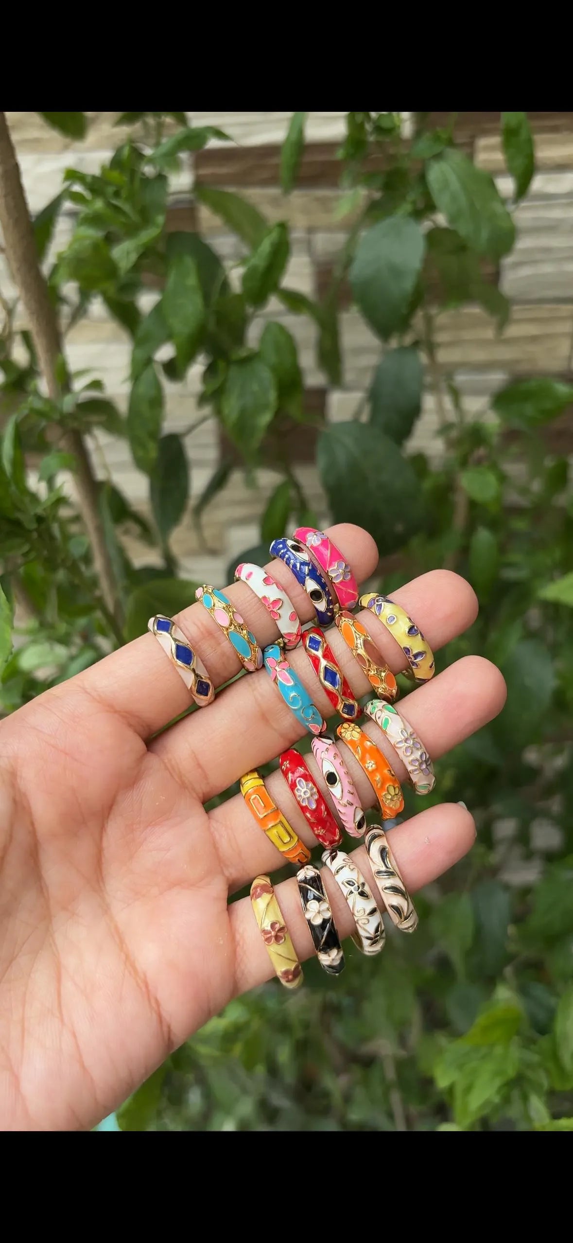Enamel adjustable rings(1pc.)