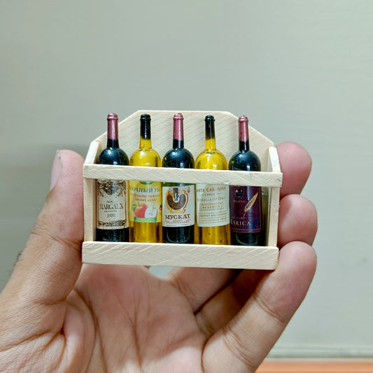 Wine bottle set fridge magnet
