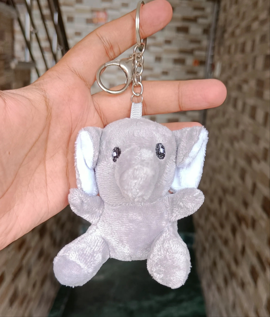 Elephant plushie keychain
