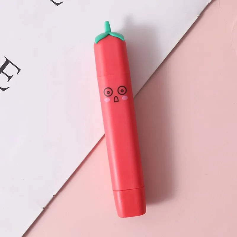 kawaii pencil erasers with dust roller (1 pc.)