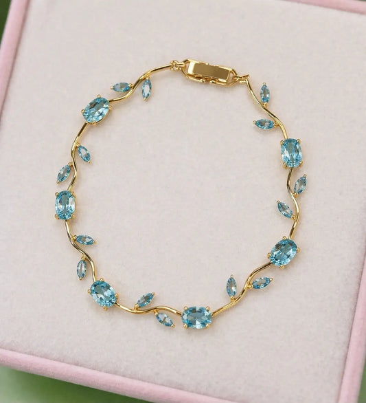 Golden blue tulip bracelet