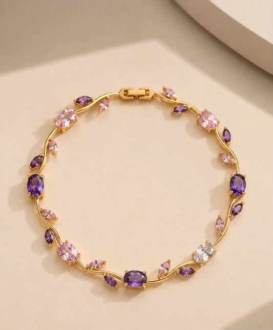 Purple pink tulip bracelet