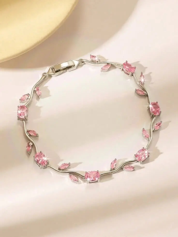 Pink tulip bracelet