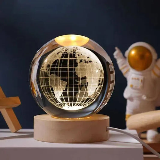 Earth shape crystal lamp