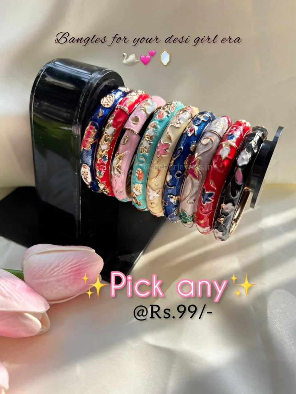 Enamel adjustable bangle(1pc.)
