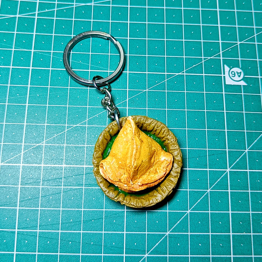 Samosa minature keychain
