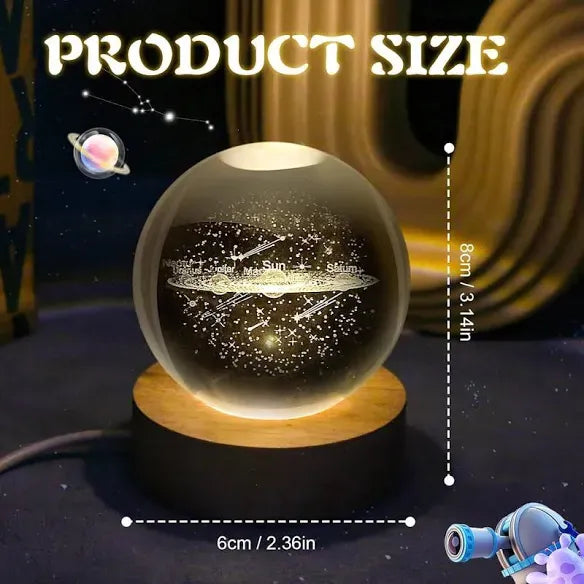 Solar system crystal lamp