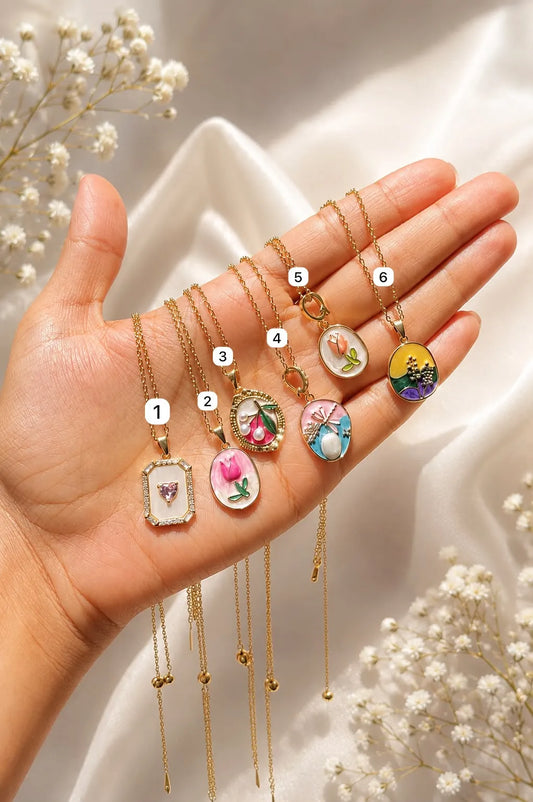 Enamel charms anti tarnish pendant(1pc.)
