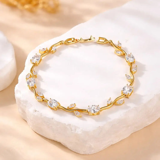 Golden white tulip bracelet
