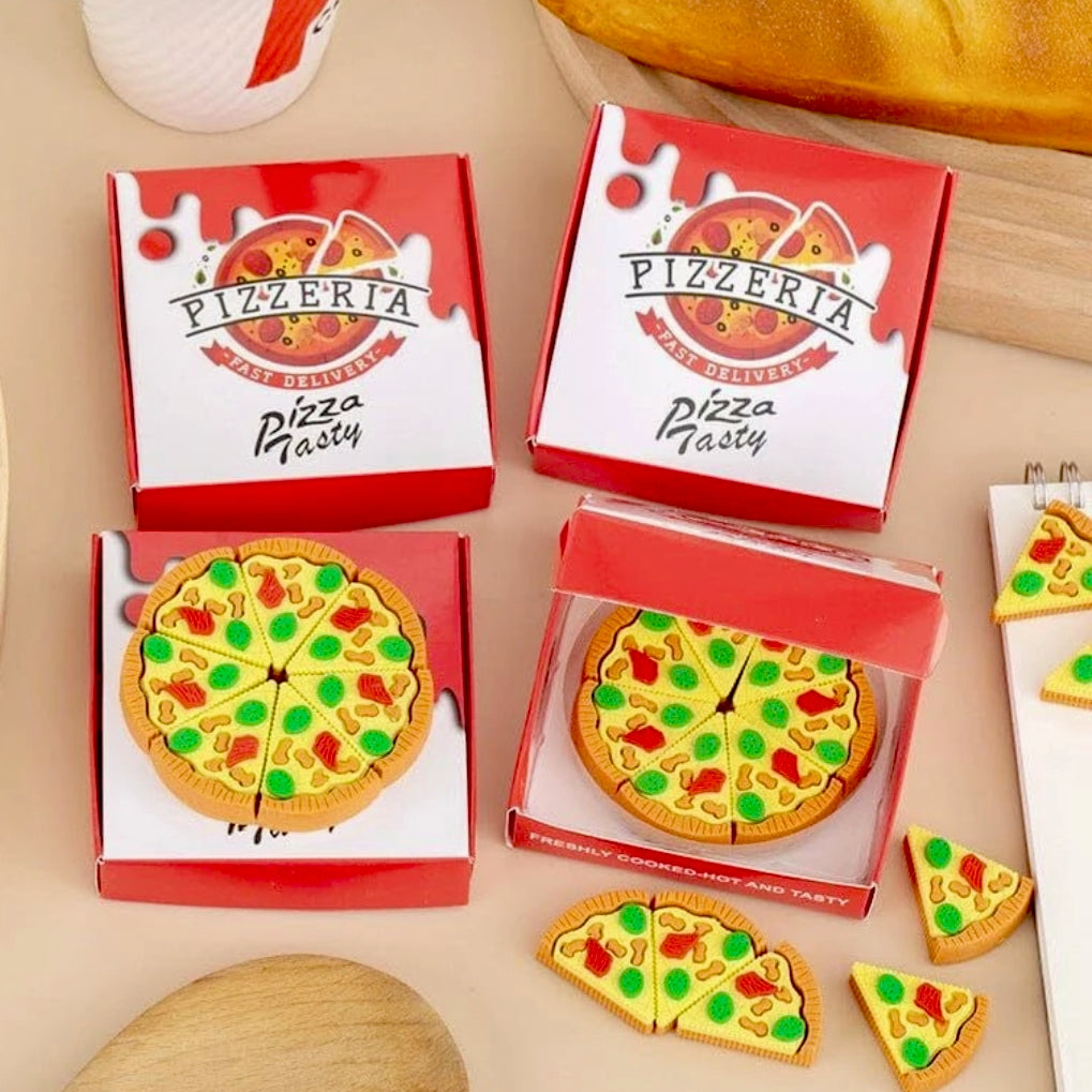 Pizza shape erasers (1 box)