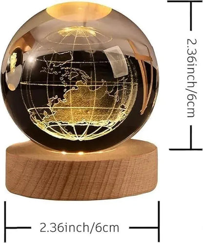 Earth shape crystal lamp