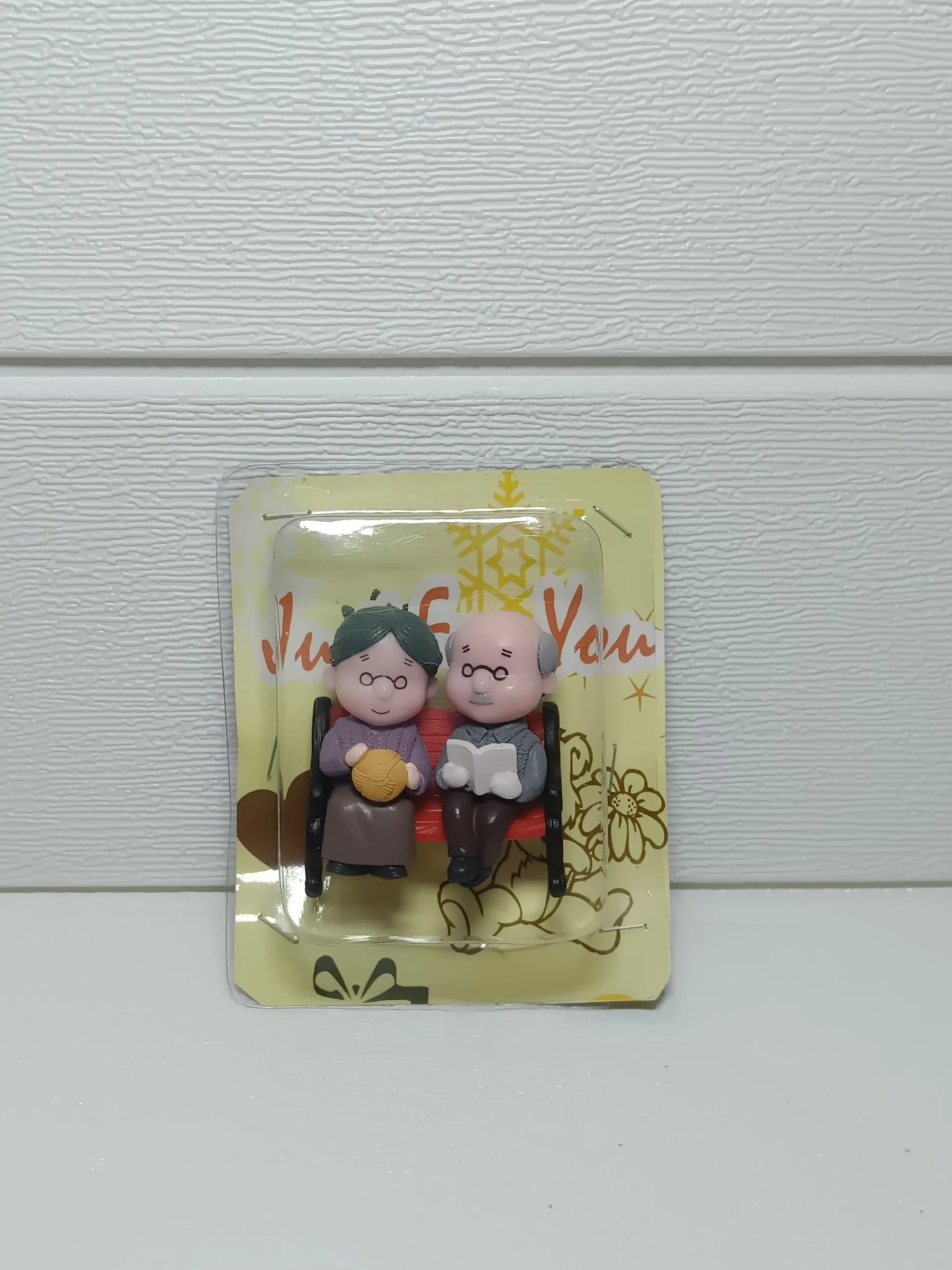 Old couple fridge magnet
