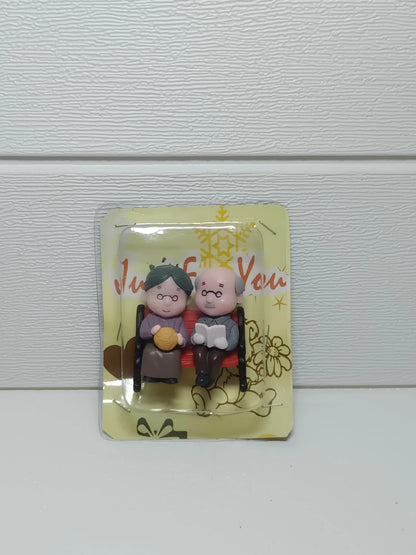 Old couple fridge magnet