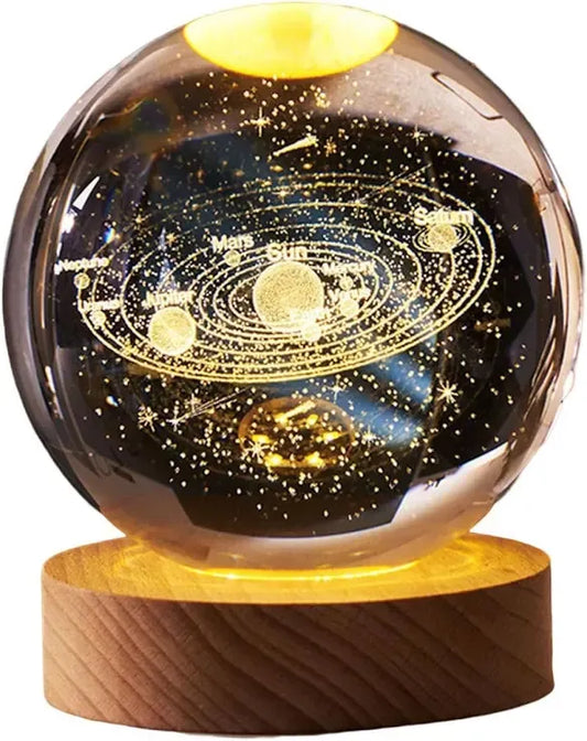 Solar system crystal lamp