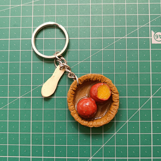 Gulab jamun Miniature keychain