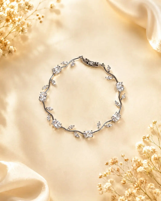 Silver white tulip bracelet